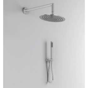 Kit Doccia Ovale Completo Soffione Braccio Presa Acqua Doccetta Laccio Pvc Bagno