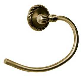 Anello Porta Salviette Asciugamani Forma Tonda Salvaspazio Ottone Bronzato Accessori Bagno