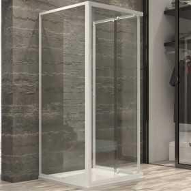 Ogomondo Box Cabina Doccia Corner 3 Lati Cristallo Temprato Trasparente 90x90x90