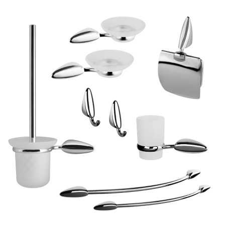 Set 9 Pezzi Accessori da Bagno Odissea Acciaio Cromato dal design moderno