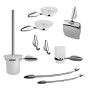 Set 9 Pezzi Accessori da Bagno Odissea Acciaio Cromato dal design moderno