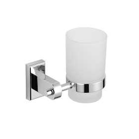 Porta Bicchiere per Spazzolino da Bagno Iris a Parete Ottone Cromato Accessori Alta Qualita'