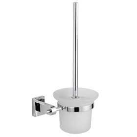 Porta Scopino Da Bagno a Parete Sospeso Iris Spazzolone WC Ottone Cromato Accessori Qualita'