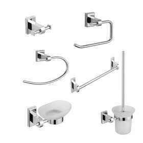 Set 6 Pezzi Accessori da Bagno Iris 001 Ottone Cromato