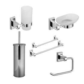 Set 6 Pezzi Accessori da Bagno Iris 007 Ottone Cromato