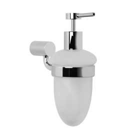 DISPENSER per Sapone da Bagno a Parete Magnolia Ottone Cromato Accessori Alta Qualità