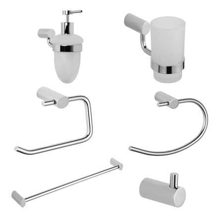 Set 6 Pezzi Accessori da Bagno Magnolia 004 Ottone Cromato
