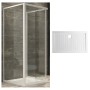 Ogomondo Box Cabina Doccia Corner 3 Lati Cristallo Temprato Trasparente 70x100x70 + Piatto Doccia Porcellana h6,5cm