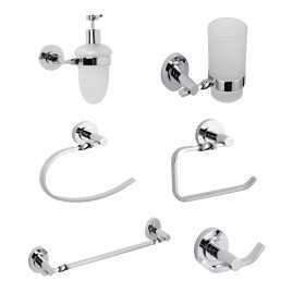 Set 6 Pezzi Accessori da Bagno Narciso 004 Ottone Cromato