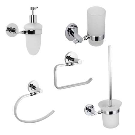 Set 5 Pezzi Accessori da Bagno Narciso 006 Ottone Cromato