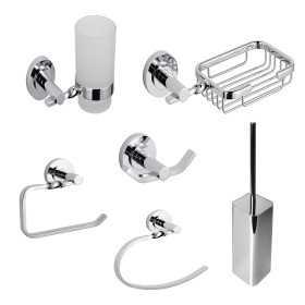 Set 6 Pezzi Accessori da Bagno Narciso 008 Ottone Cromato