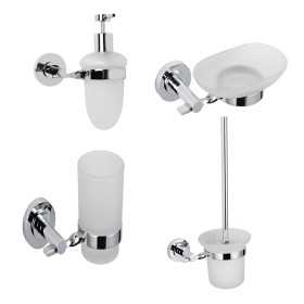 Set 4 Pezzi Accessori da Bagno Narciso 010 Ottone Cromato