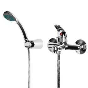 Miscelatore Rubinetto Esterno Vasca Serie Delfino Ottone Cromato con Set Doccia