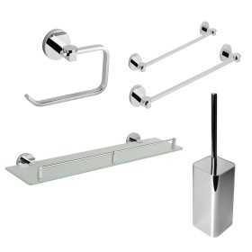 Set 5 Pezzi Accessori da Bagno Margherita 009 Ottone Cromato