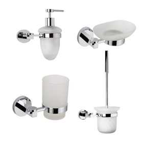 Set 4 Pezzi Accessori da Bagno Margherita 010 Ottone Cromato