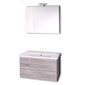 Mobile da bagno sospeso Spring Cenere con lavabo specchio MADE IN ITALY