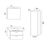 Mobile da bagno sospeso Spring Bianco con Colonna specchio MADE IN ITALY