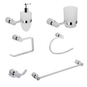 Set 6 Pezzi Accessori da Bagno Orchidea 004 Ottone Cromato