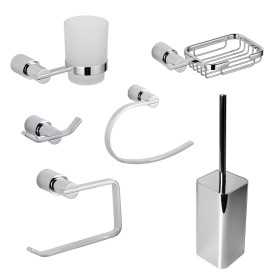 Set 6 Pezzi Accessori da Bagno Orchidea 008 Ottone Cromato