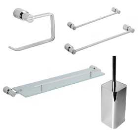 Set 5 Pezzi Accessori da Bagno Orchidea 009 Ottone Cromato