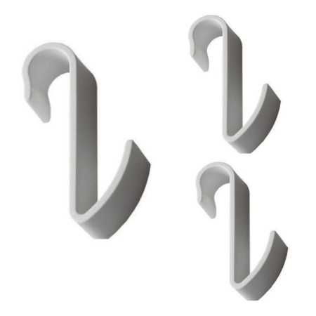 Pika Shop 3 PZ Appendino per Termoarredo Tubo orizzontale Modello Hook Bianco 