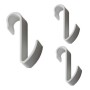 Pika Shop 3 PZ Appendino per Termoarredo Tubo orizzontale Modello Hook Bianco 