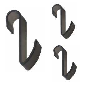 Pika Shop 3 PZ Appendino per Termoarredo Tubo orizzontale Modello Hook Nero
