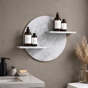 Mensola A Parete Bianco Venato In Artificial Stone Per Bagni Serie Jorm