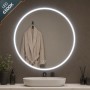 Specchio Tondo Led Con Interruttore Touch Elegante Sabbiatura Cornice