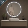 Specchio Tondo Led Con Interruttore Touch Elegante Sabbiatura Cornice