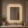 Specchio Rettangolare Led Con Cornice Sabbiata E Touch Luce Regolabile Specchio Rettangolare Led Con Cornice Sabbiata E Touch Luce Regolabile