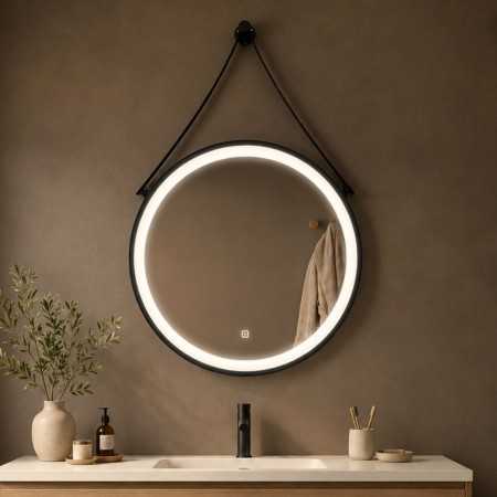 Specchio per Bagno ed Embienti Tondo Retroilluminato Led Con Interruttore Touch