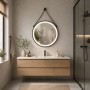 Specchio per Bagno ed Embienti Tondo Retroilluminato Led Con Interruttore Touch