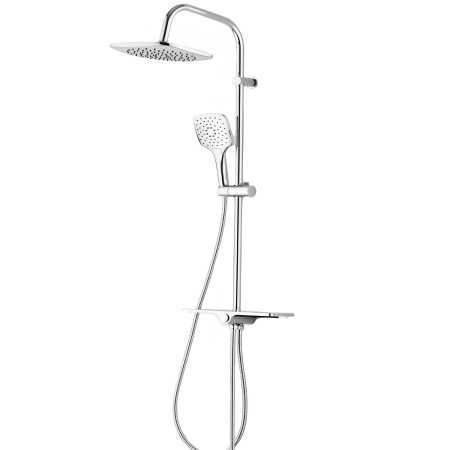 Colonna Doccia Attrezzata 009 Ottone Cromato 2 Funzioni Soffione Doccetta Quadro