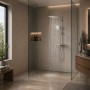 Colonna Doccia Attrezzata 009 Ottone Cromato 2 Funzioni Soffione Doccetta Quadro