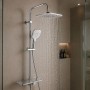 Colonna Doccia Attrezzata 009 Ottone Cromato 2 Funzioni Soffione Doccetta Quadro