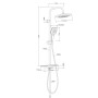 Colonna Doccia Attrezzata 009 Ottone Cromato 2 Funzioni Soffione Doccetta Quadro