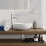 Lavabo Da Appoggio Tondo In Ceramica Bianca Elegante per Mobili Bagno e Mensole Bagno