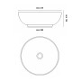 Lavabo Da Appoggio Tondo In Ceramica Bianca Elegante per Mobili Bagno e Mensole Bagno