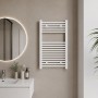 Termoarredo Scaldasalviette Tubolare Tondo In Acciaio Bianco Opaco