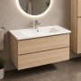 Lavabo Da Incasso In Mineral Marmo Bianco 81X46 Elegante e Pratico per Mobile Bagno