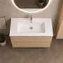 Lavabo Da Incasso In Mineral Marmo Bianco 81X46 Elegante e Pratico per Mobile Bagno