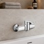 Miscelatore Monocomando Asia Esterno da Doccia in Ottone Colore Cromato