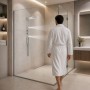 Wall Kit A Parete Da Incasso A Muro Acciaio Inox + Soffione Doccia a Parete Acciaio Inox Punta Tonda
