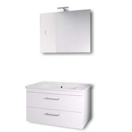 Mobile da bagno sospeso Spring Bianco con lavabo specchio MADE IN ITALY