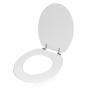 Sedile Wc Copri Water Tavoletta Vaso Universale Bianco MDF Legno Pesante Cerniere Metallo Bagno