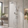 Colonna Doccia Attrezzata Serie Aries In Ottone Cromato Con Soffione E Doccetta