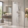 Colonna Doccia Attrezzata Serie Aries In Ottone Cromato Con Soffione E Doccetta