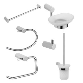 Set 6 Pezzi Accessori da Bagno Magnolia 001 Ottone Cromato
