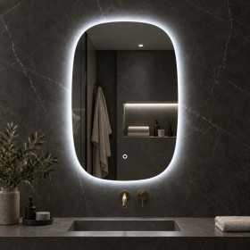 Specchio 5 mm Rettangolare Stondato Retroilluminato Interruttore Touch